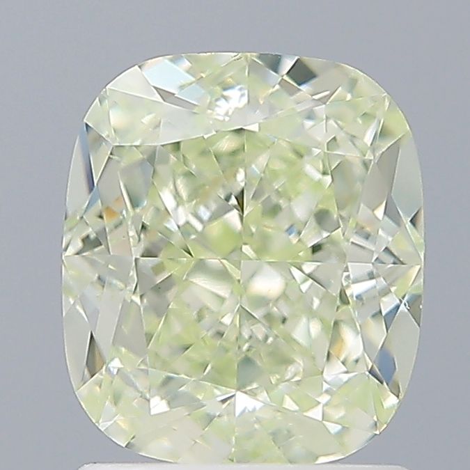Cushion Light Yellow Green Natural Diamond 1.52ct VS2 loose diamond