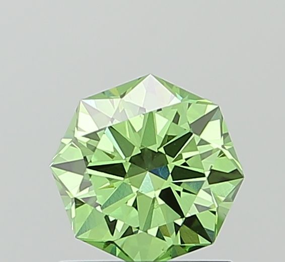 Octagonal Fancy Vivid Green Lab-grown Diamond 1.02ct VS1 loose diamond