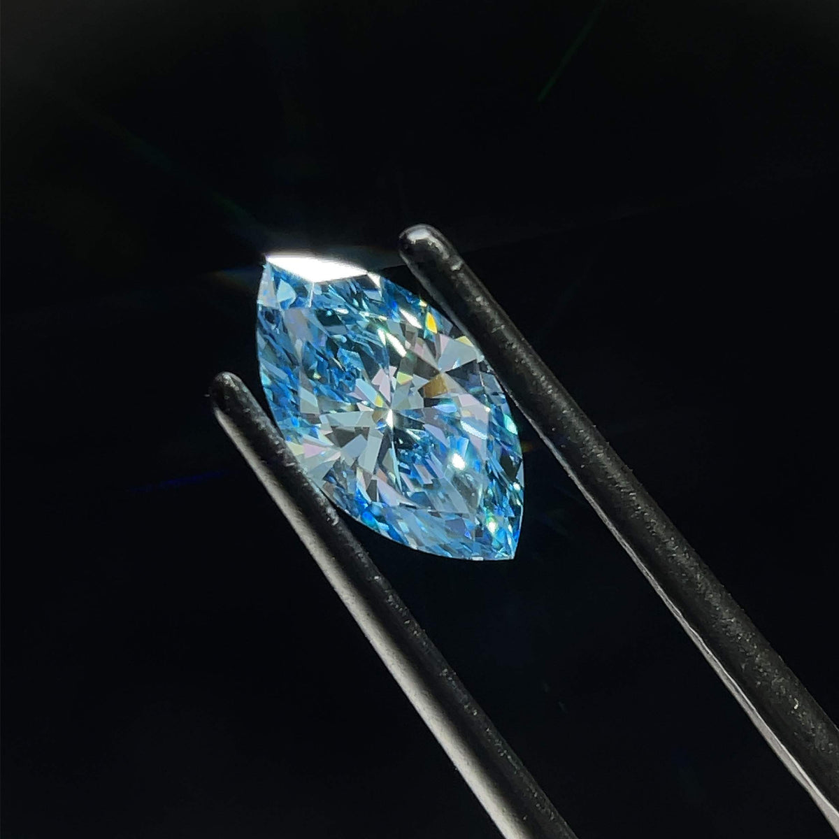 Marquise Fancy Vivid Blue Lab-grown Diamond 1.1ct VS1 loose diamond