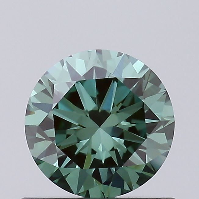 Round Fancy Vivid Green Lab-grown Diamond 0.55ct VVS2 loose diamond