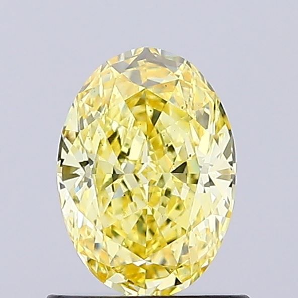 Oval Fancy Intense Yellow Lab-grown Diamond 0.91ct VS1 loose diamond