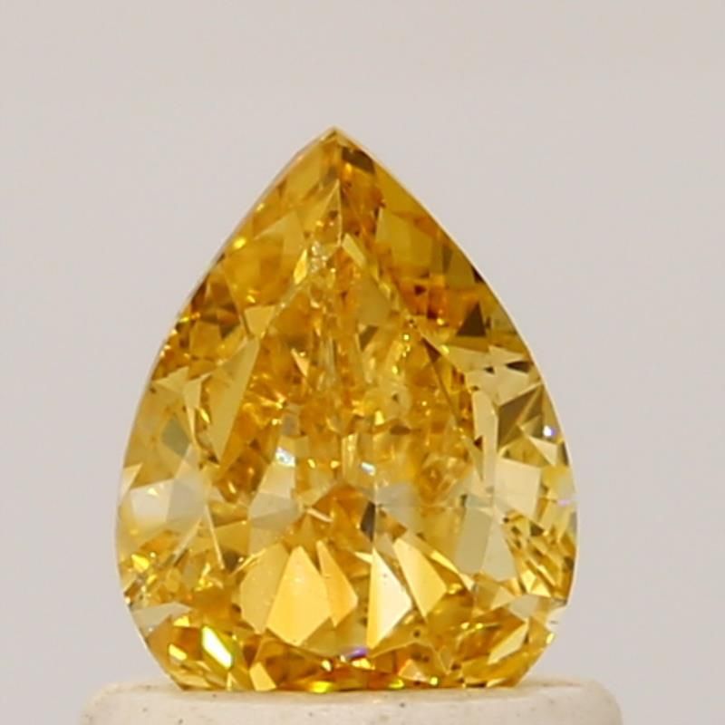 Pear Fancy Intense Yellowish Orange Natural Diamond 0.55ct VS2 loose diamond