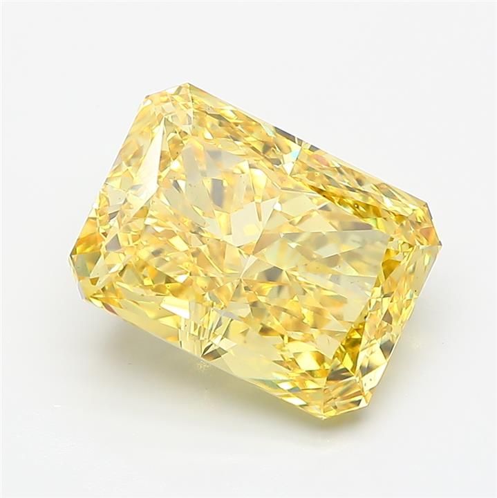 Radiant Fancy Vivid Yellow Lab-grown Diamond 5.52ct VS2 loose diamond