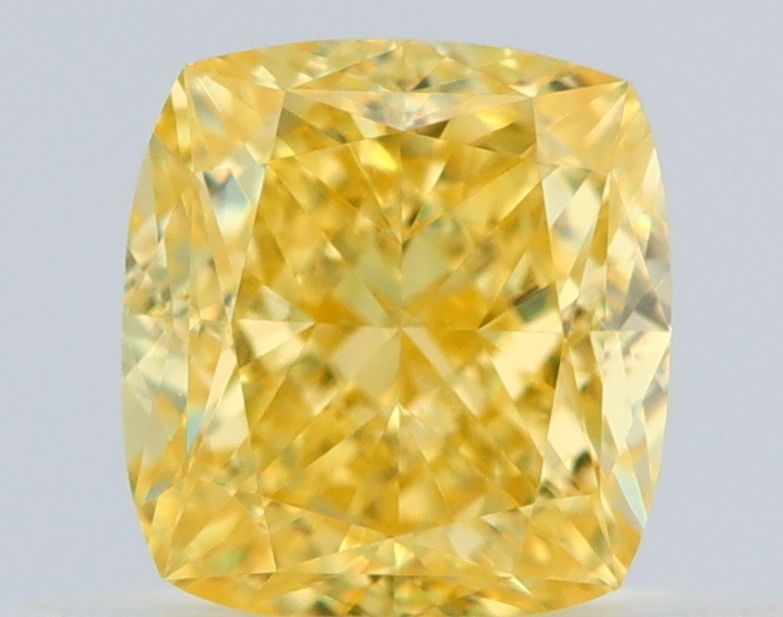 Cushion Fancy Intense Yellow Natural Diamond 0.51ct VS2 loose diamond