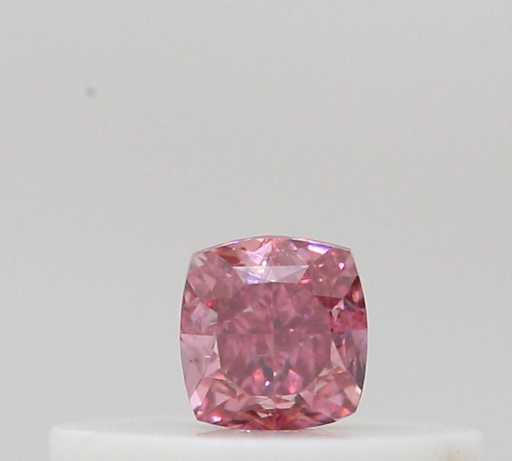 Cushion Fancy Vivid Pink Natural Diamond 0.12ct loose diamond