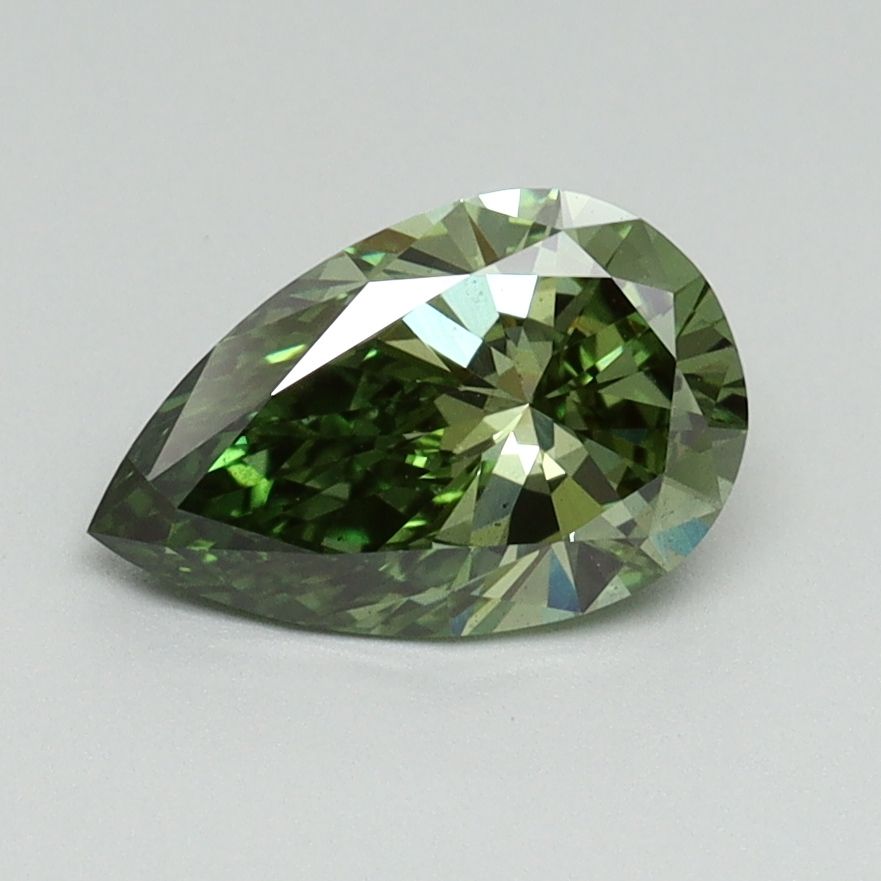 Pear Fancy Vivid Green Lab-grown Diamond 1.04ct VS2 loose diamond