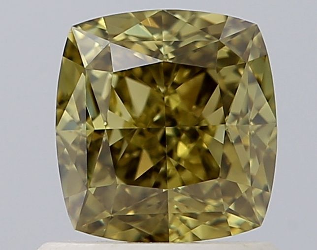 Cushion Fancy Deep Brownish Greenish Yellow Natural Diamond 1.02ct VVS2 loose diamond