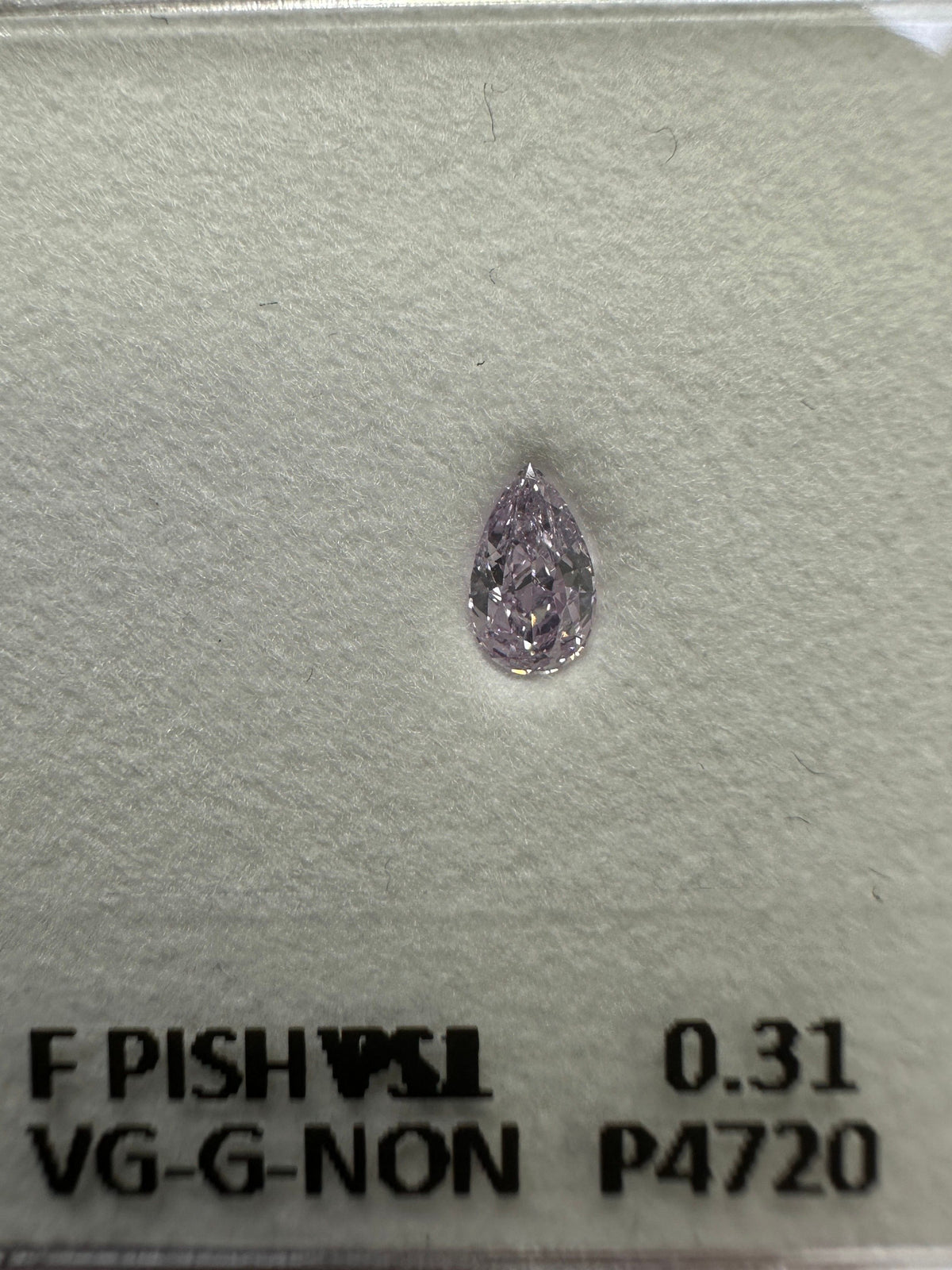 Pear Fancy Pink Purple Natural Diamond 0.31ct VS1 loose diamond