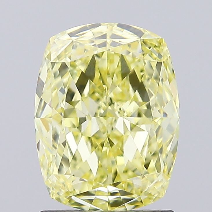 Cushion Fancy Intense Yellow Lab-grown Diamond 1.7ct VVS2 loose diamond