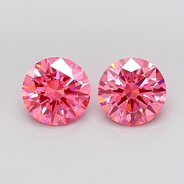 Round Fancy Vivid Pink Lab-grown Diamond 1.51ct VS1 loose diamond