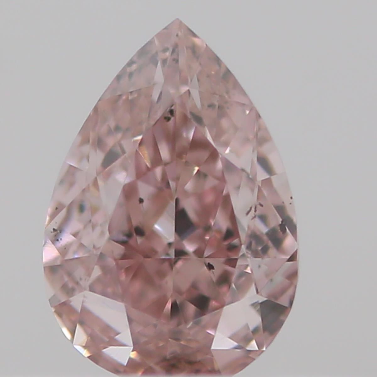 Pear Fancy Orangey Pink Natural Diamond 0.23ct SI1 loose diamond