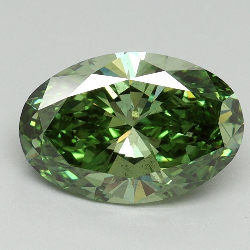 Oval Fancy Vivid Green Lab-grown Diamond 2.02ct SI1 loose diamond