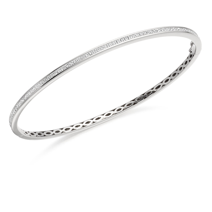 Channel-Set Princess-Cut Diamond Bangle, 1.00ct total