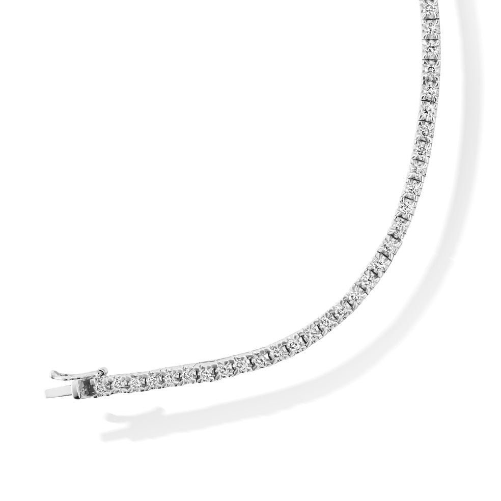Claw-Set Round Diamond Tennis Bracelet, 2.00ct total