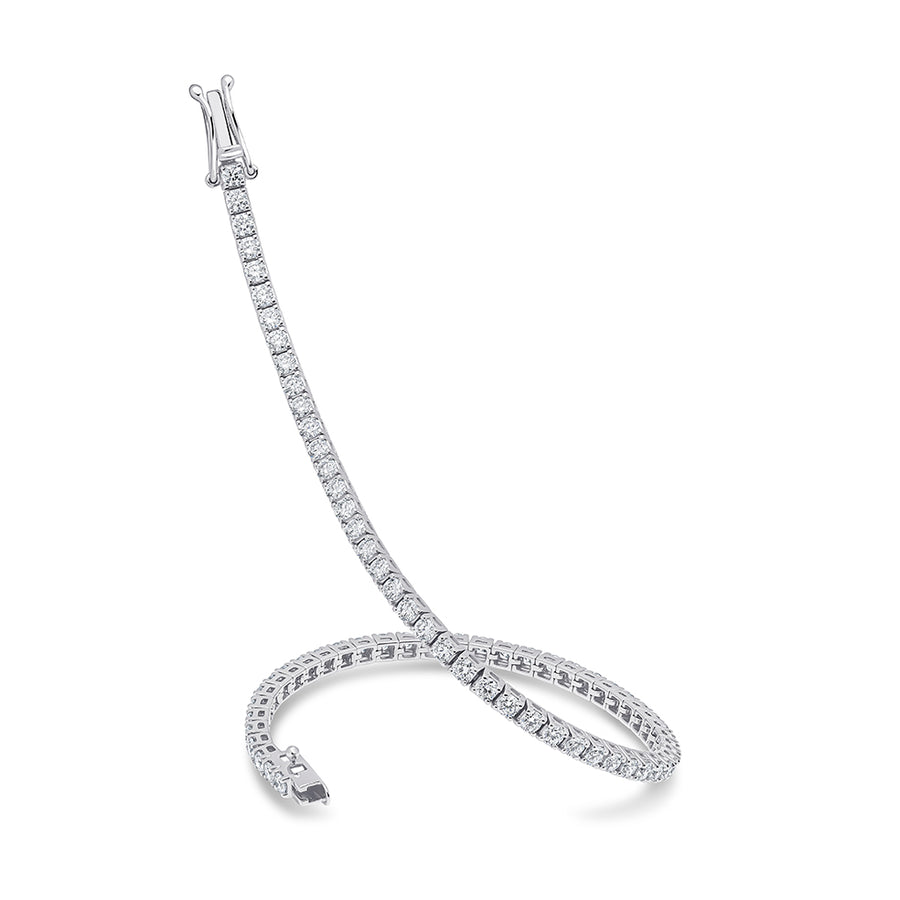 Claw-Set Round Diamond Tennis Bracelet, 3.00ct total