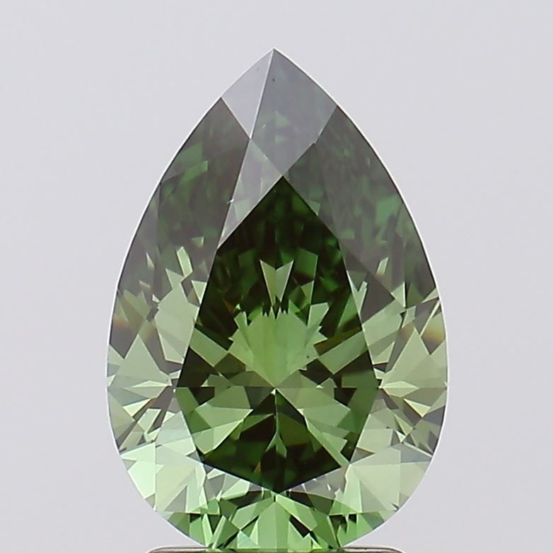 Pear Fancy Vivid Green Lab-grown Diamond 2.27ct VS1 loose diamond