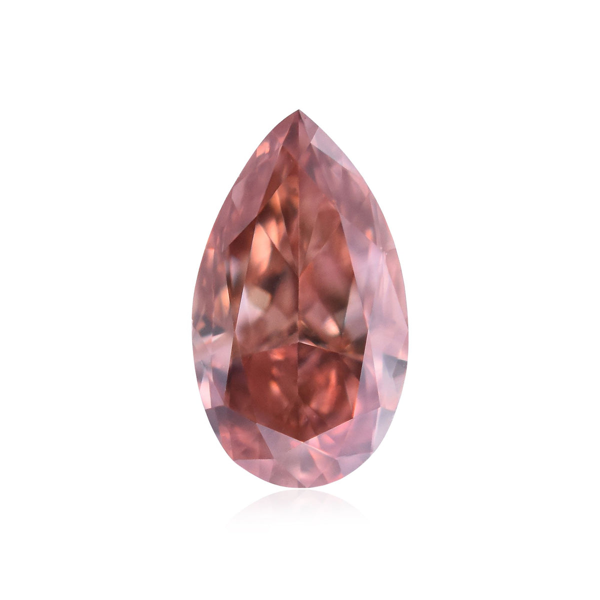 Pear Fancy Deep Orangey Pink Natural Diamond 0.16ct SI2 loose diamond
