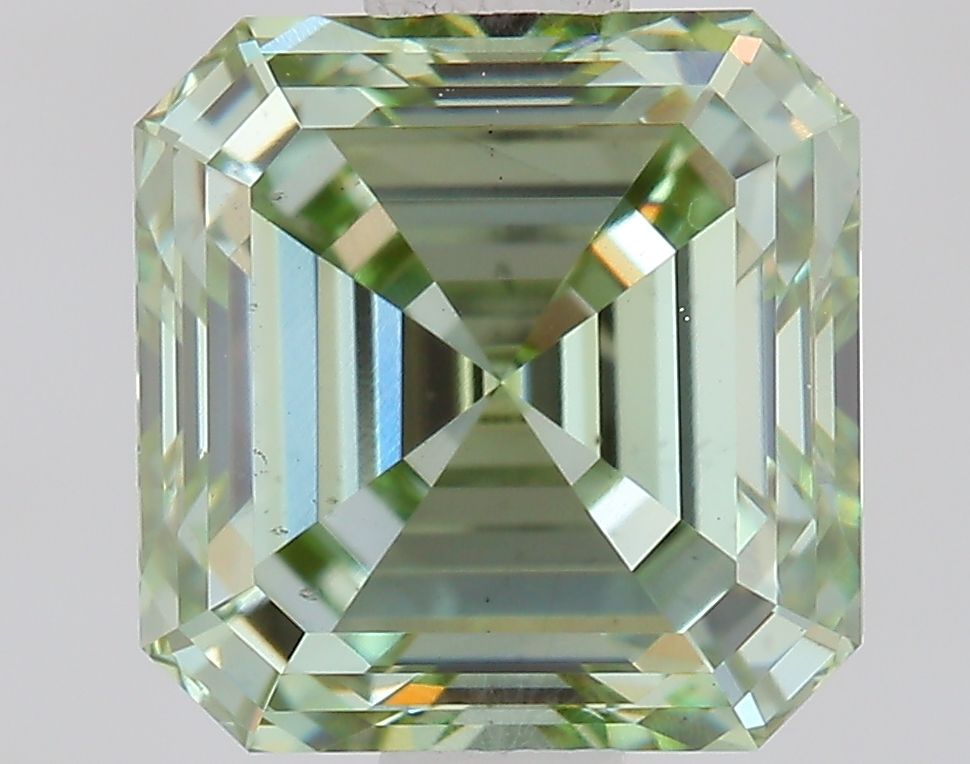 Asscher Fancy Vivid Green Lab-grown Diamond 1.38ct VS2 loose diamond