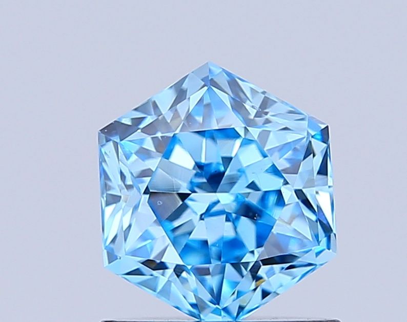 Hexagonal Fancy Vivid Blue Lab-grown Diamond 1.01ct VS1 loose diamond