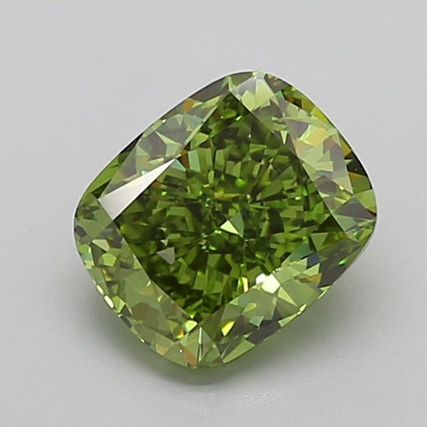 Cushion Fancy Vivid Green Lab-grown Diamond 2.58ct VVS2 loose diamond
