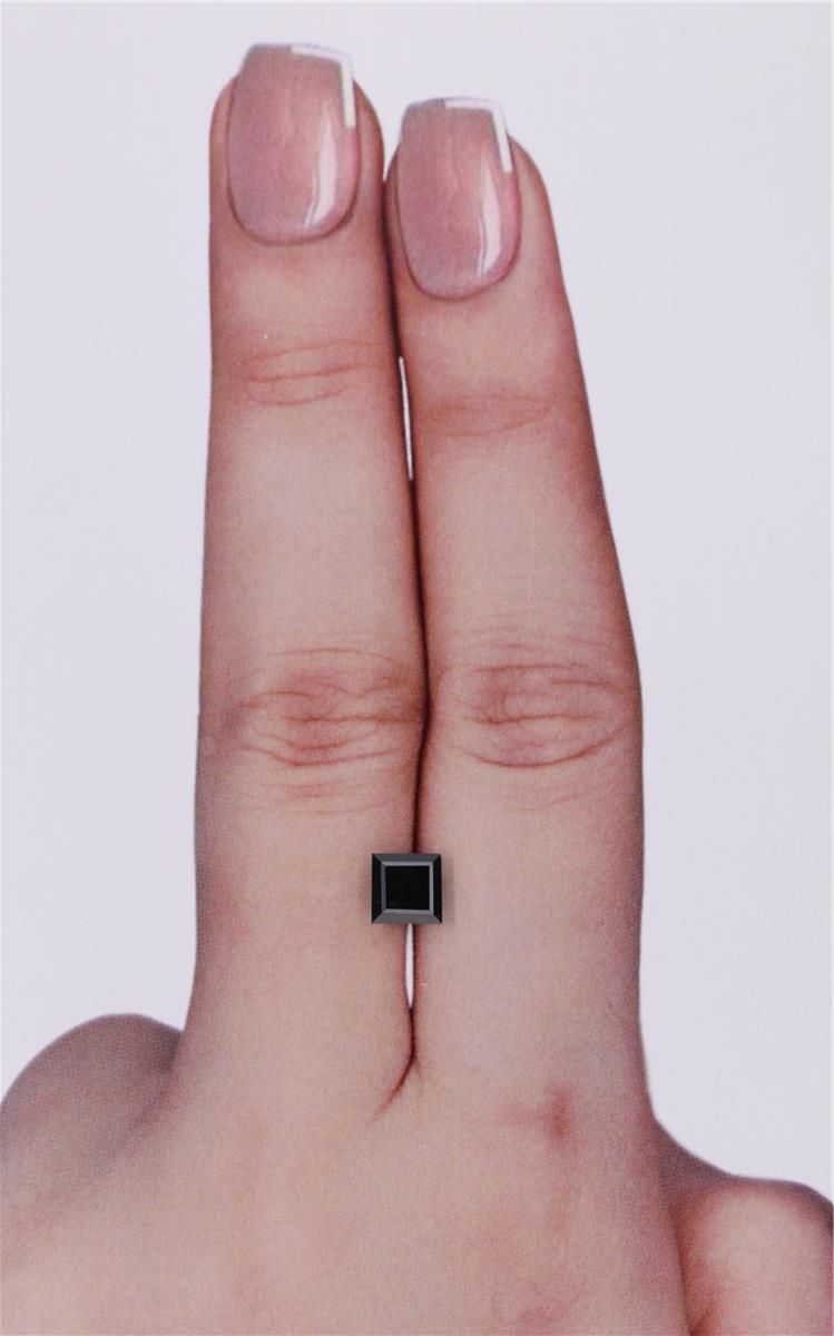 Square Fancy Black Natural Diamond 0.74ct VVS2 loose diamond