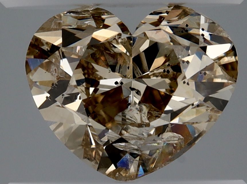 Heart Fancy Light Brown Natural Diamond 1.79ct I2 loose diamond