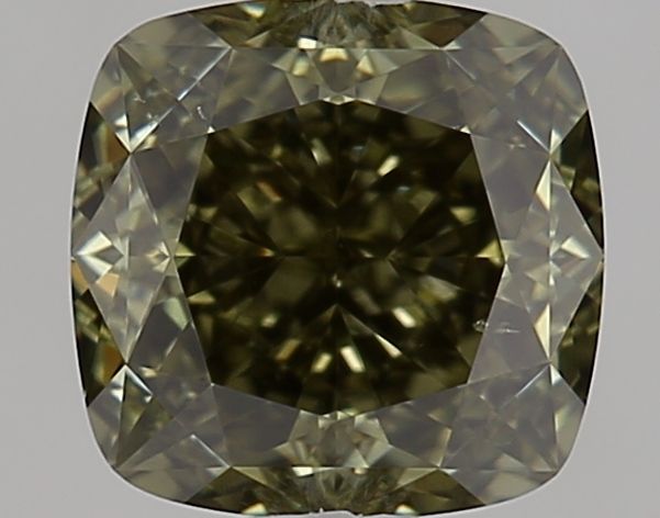 Cushion Fancy Dark Gray Yellowish Green Natural Diamond 1ct SI1 loose diamond