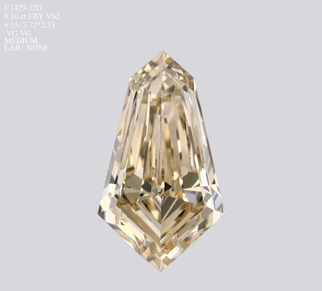 Kite Fancy Yellow Natural Diamond 0.36ct VS2 loose diamond