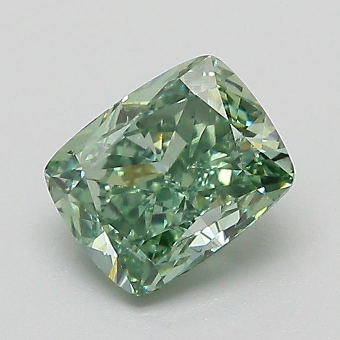 Cushion Fancy Vivid Green Lab-grown Diamond 1.05ct VVS2 loose diamond