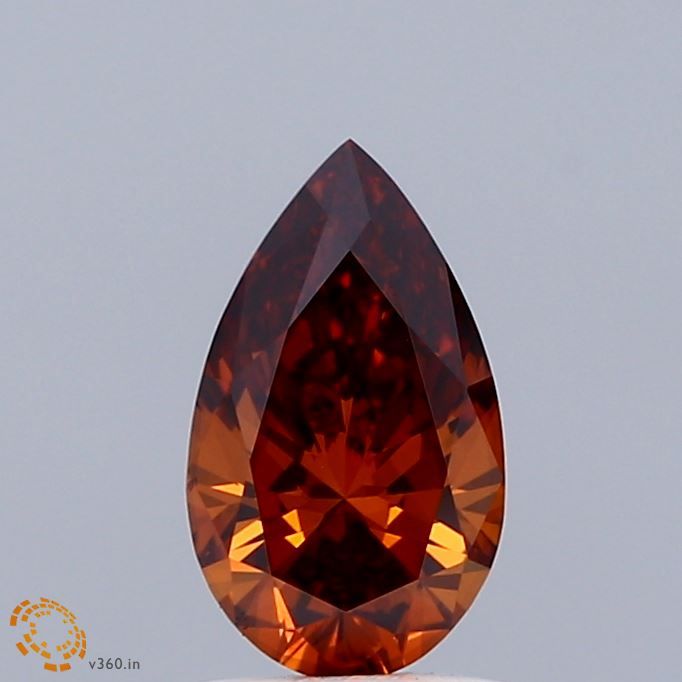Pear Fancy Vivid Orange Lab-grown Diamond 0.84ct VS1 loose diamond