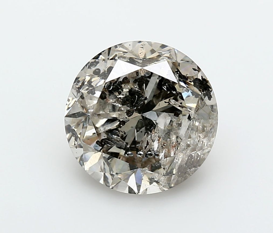 Round Fancy Gray Natural Diamond 5.13ct I3 loose diamond