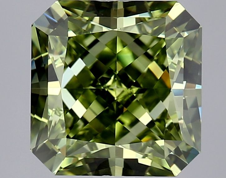 Square Radiant Fancy Vivid Green Lab-grown Diamond 3.06ct VVS2 loose diamond