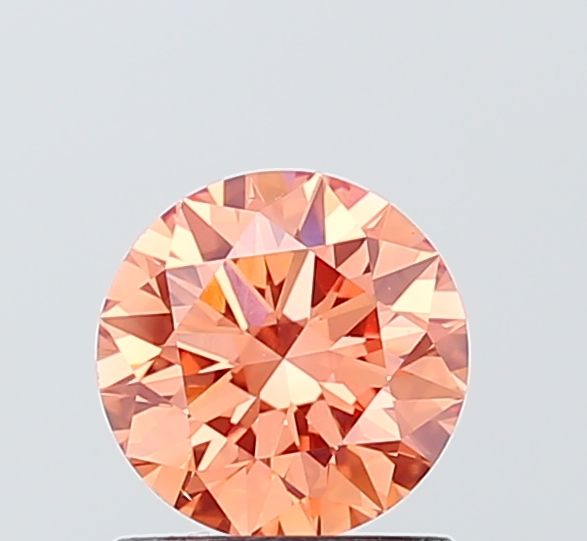 Round Fancy Vivid Pink Orange Lab-grown Diamond 1ct VS1 loose diamond