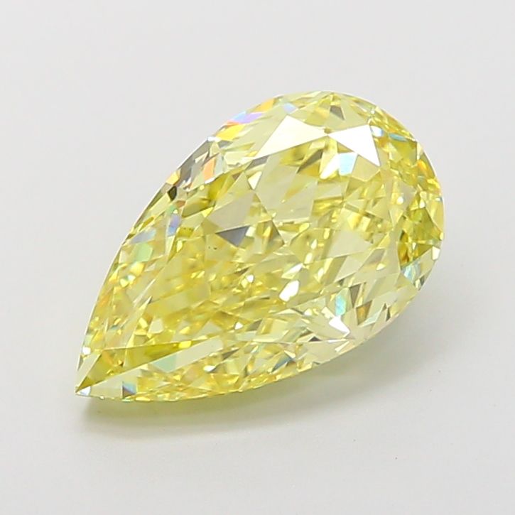 Pear Fancy Intense Yellow Lab-grown Diamond 3.58ct VS1 loose diamond