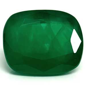 Cushion Green Emerald 3.86ct loose gemstone