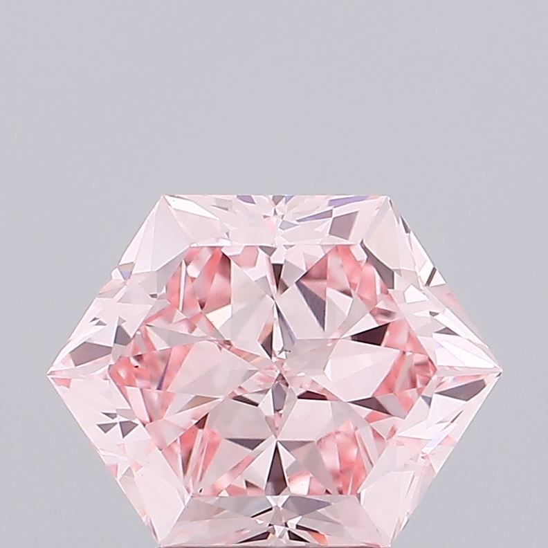 Hexagonal Fancy Intense Pink Lab-grown Diamond 2.74ct VS1 loose diamond
