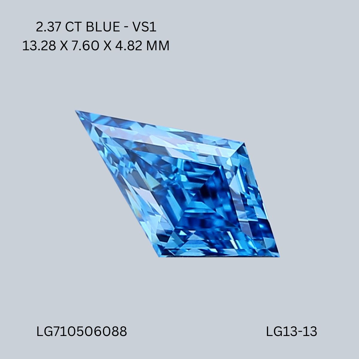 Kite Fancy Vivid Blue Lab-grown Diamond 2.37ct VS1 loose diamond