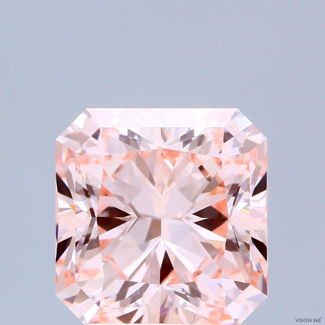 Square Radiant Fancy Intense Pink Lab-grown Diamond 3.16ct VS1 loose diamond
