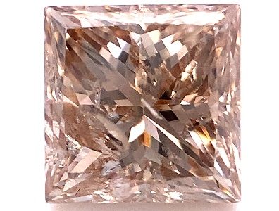 Princess Champagne Natural Diamond 2.23ct I1 loose diamond