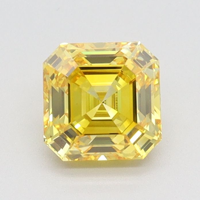 Square Emerald Fancy Vivid Yellow Lab-grown Diamond 1ct VS1 loose diamond