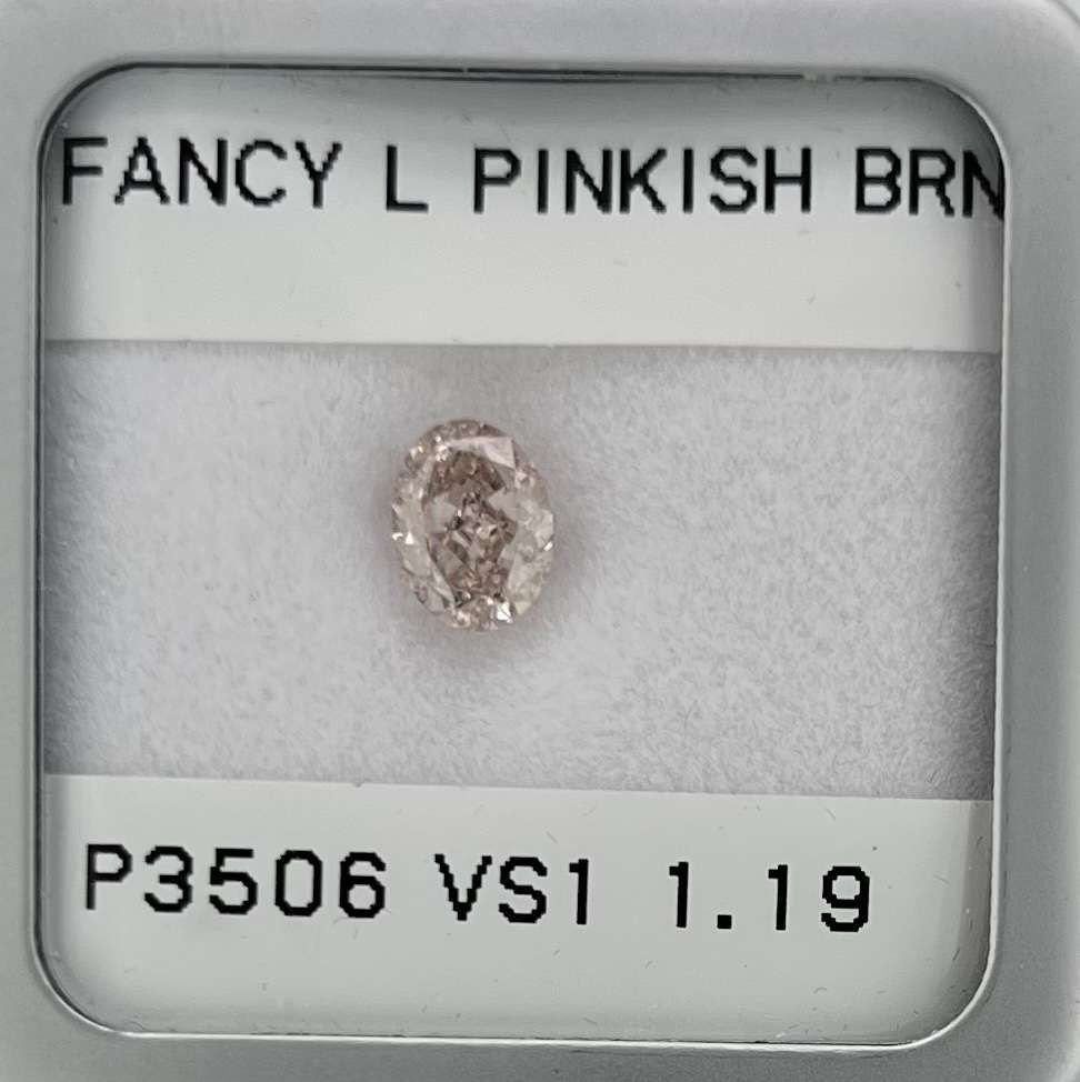 Oval Fancy Light Pinkish Brown Natural Diamond 1.19ct VS1 loose diamond