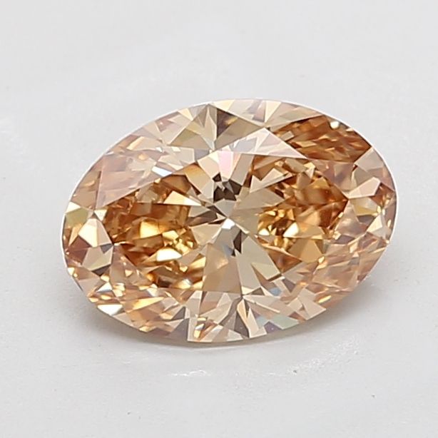Oval Champagne Lab-grown Diamond 2.51ct VS1 loose diamond