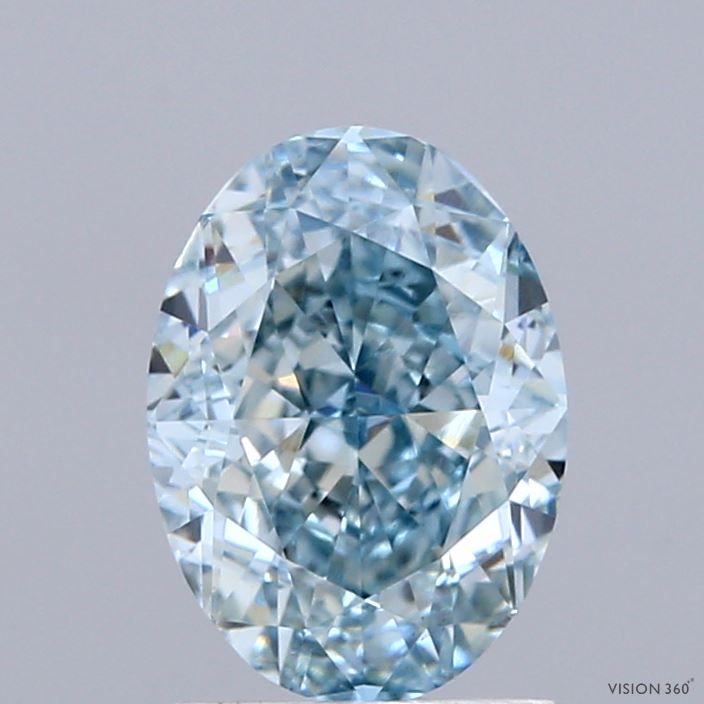 Oval Fancy Intense Blueish Green Lab-grown Diamond 2.04ct VS1 loose diamond