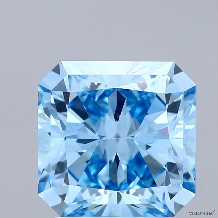 Square Radiant Fancy Vivid Blue Lab-grown Diamond 3.03ct VS1 loose diamond