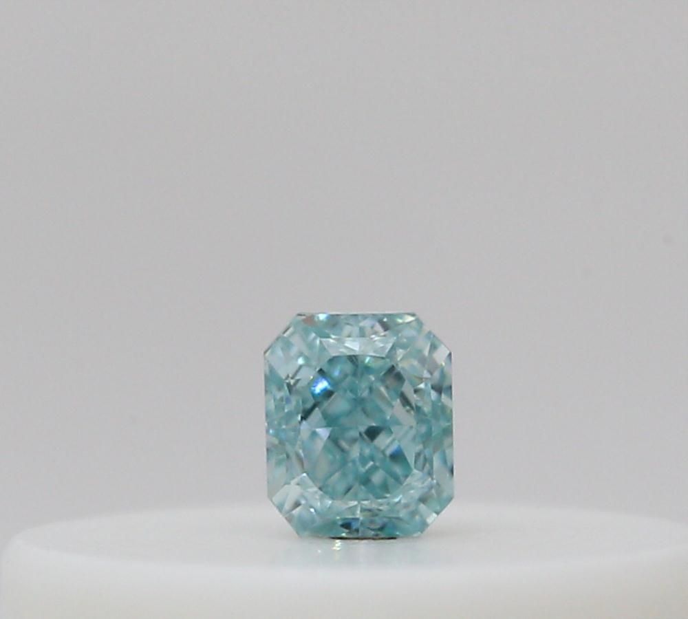 Radiant Fancy Intense Blue Green Natural Diamond 0.03ct loose diamond