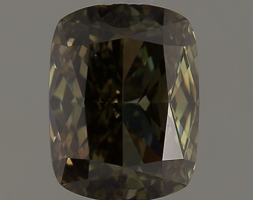 Cushion Fancy Dark Greenish Gray Natural Diamond 1.01ct VS2 loose diamond