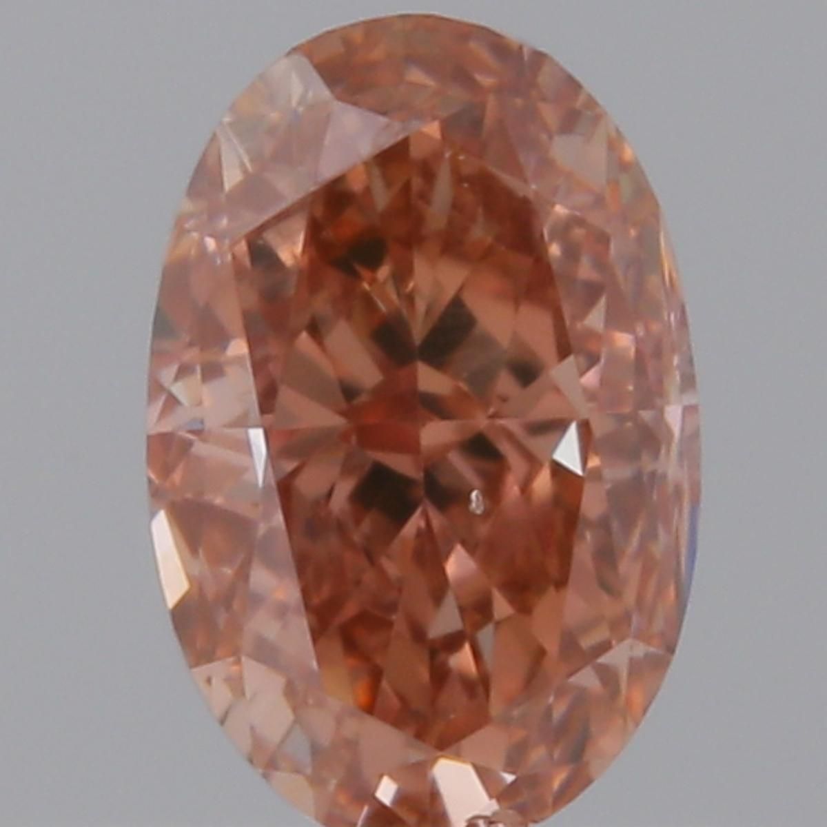 Oval Fancy Brownish Orangey Pink Natural Diamond 0.47ct SI1 loose diamond