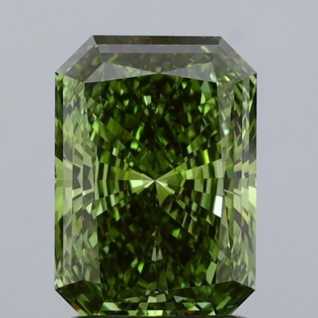 Radiant Fancy Vivid Green Lab-grown Diamond 1.56ct VS1 loose diamond