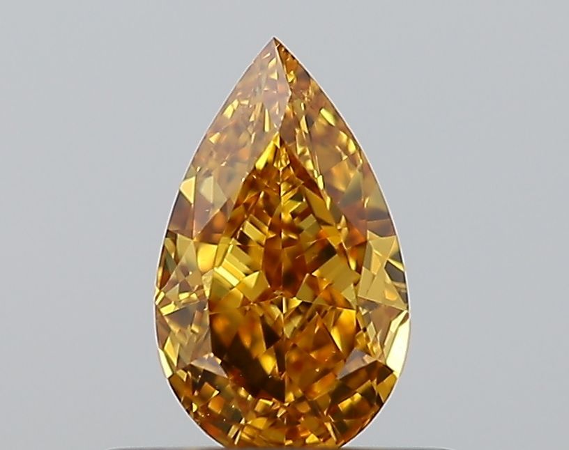 Pear Fancy Deep Yellow Orange Natural Diamond 0.55ct SI1 loose diamond