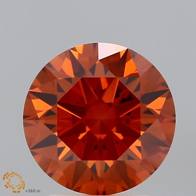 Round Fancy Vivid Orange Lab-grown Diamond 2.2ct VS1 loose diamond